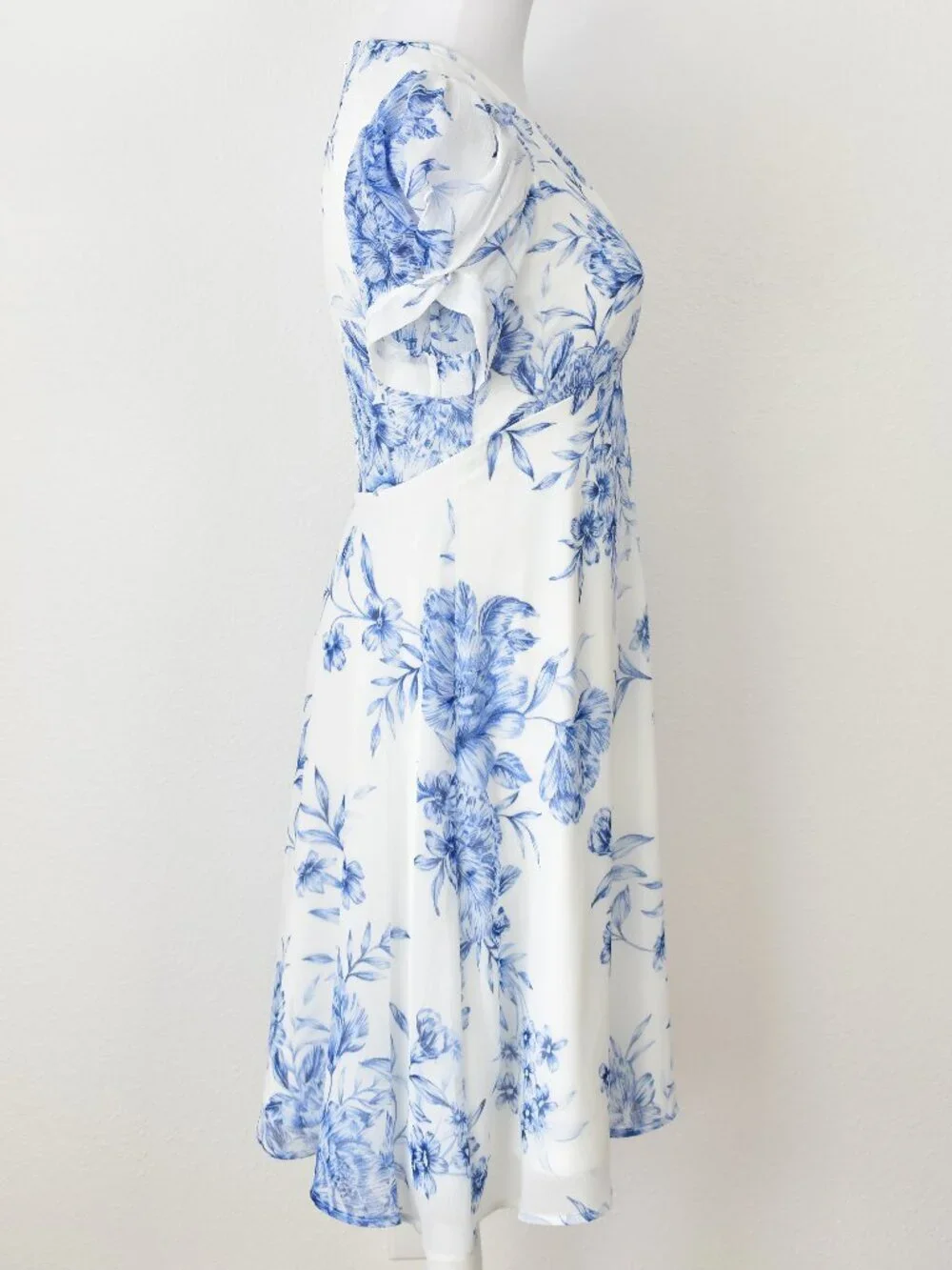 Calvin Klein Floral Chiffon A-Line Dress - 2 - Picture 5 of 11